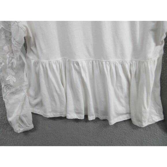 NWT FREE PEOPLE Womens Embroidered Penny Lace Peplum Top XS LILAC $98 Shirt - Picture 14 of 16